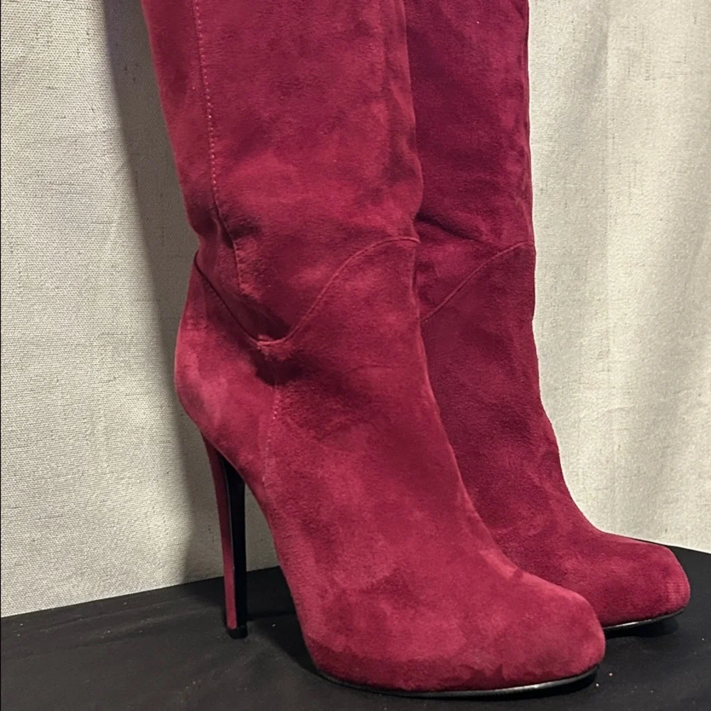 ALDO Scarlet Red Faux Suede Over-The-Knee